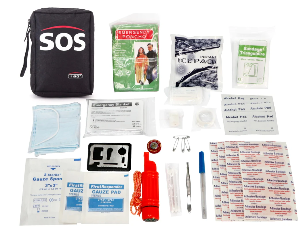 Travelling 95PCS Sos First Aid Bag for Outdoor Camping Vehicle