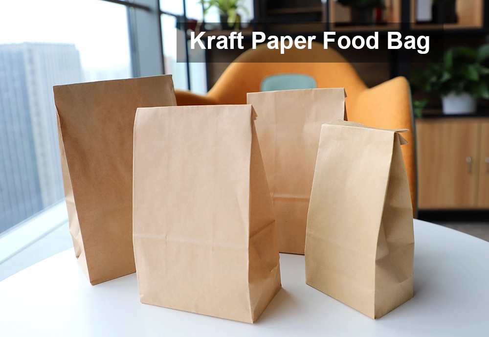 Sharp Bottom No Handle Take Away Fast Food Kraft Paper Bag