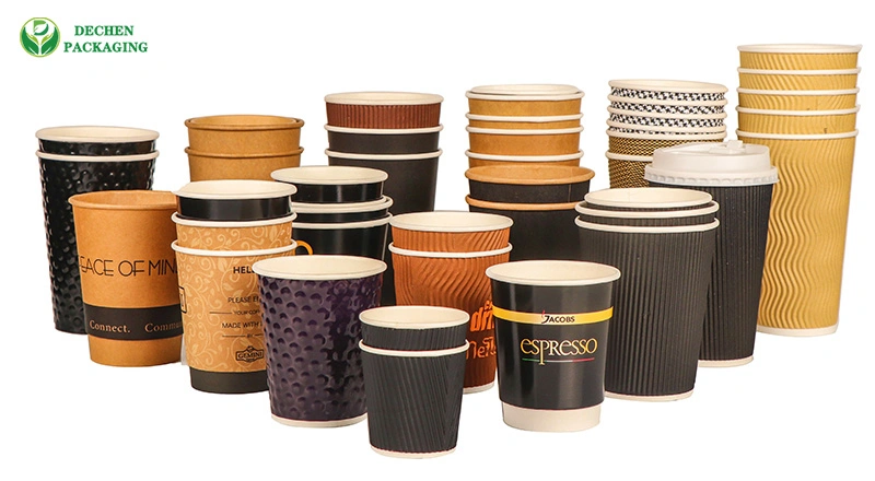 Double Wall Cup 8 Oz Disposable Hot Coffee Business Takeaway Paper Cups Bucket for Popcorn