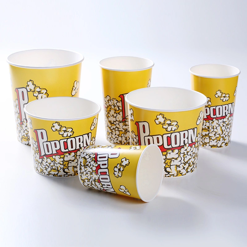 Food Grade Disposable Custom Printed Popcorn Paper Cup Bucket