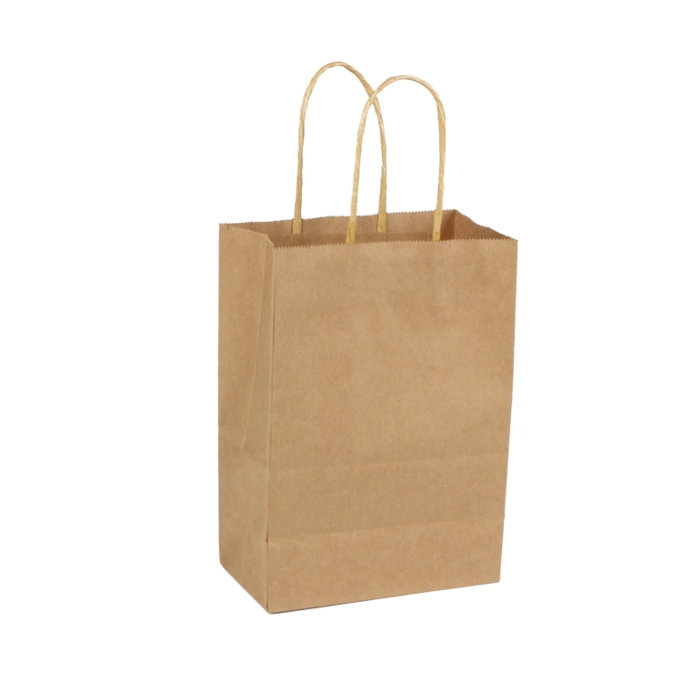 Custom Natural Die Cut Food Shopping Brown Kraft Paper Bag