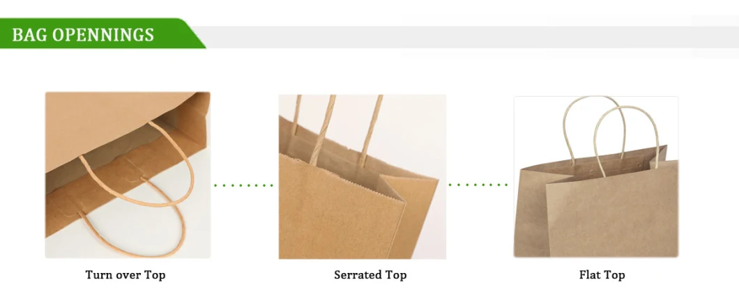 Custom Recyclable Turnover Top White Kraft Shopping Bag